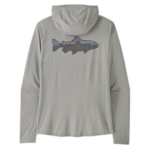 Image of Patagonia Men's Cap Cool Sun Hoody Fitz Roy Trout Large Crisp Grey