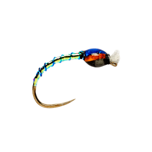 Image of Fulling Mill Oil Slick Buzzer Fly Opal & Red 12