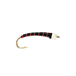 Image of Fulling Mill Mad Bomber Chironomid Fly Black & Red 10