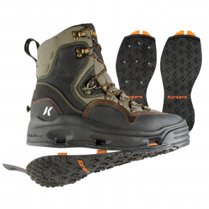Korkers K-5 Bomber Fly Fishing Wading Boots w/ Convertible Outsoles - 9