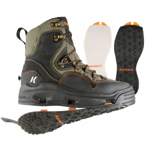Korkers K-5 Bomber Fly Fishing Wading Boots w/ Convertible Outsoles - 7