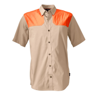 Orvis Men's Short Sleeve Featherweight Shooting Shirt Sand/Blaze Small