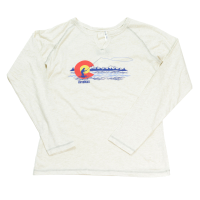 AvidMax Women's Colorado Trout Angler Long Sleeve Tee Small Oatmeal