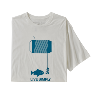 Patagonia Men's Live Simply Happy Hour Organic T-Shirt White Medium
