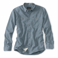 Orvis Men's Tech Chambray Long Sleeve Work Shirt XL Blue Chambray