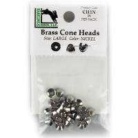 Hareline Brass Cone Heads 1/4" Nickel