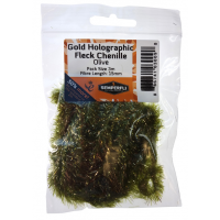 Semperfli Gold Holographic Fleck Chenille 15mm Olive