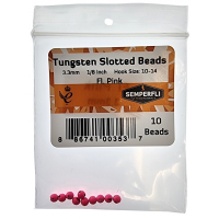 Semperfli Tungsten Slotted Beads Fluoro 3.3mm (1/8 Inch) Pink