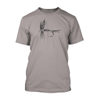 RepYourWater Feather Dry Fly Tee Large Silver
