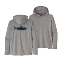Patagonia Men's Cap Cool Daily Graphic Hoody - Relaxed XXL Fitz Roy Trout w/Trout: Salt Grey X-Dye