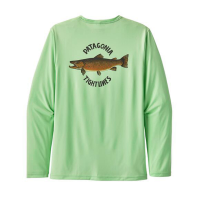 Patagonia Men's Long Sleeve Capilene Cool Daily Fish Graphic Shirt M Brown Trout: Bud Green