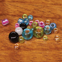 Hareline Tyers Glass Beads Large Opalescent Black