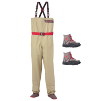 Redington Crosswater Youth Fly Fishing 8-10 Waders & 6K Boots Bundle