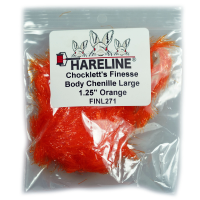 Hareline Chocklett's Finesse Body Chenille Orange Large 1.25 inch