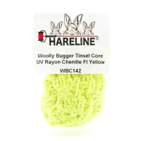 Hareline Wooly Bugger Tinsel Core UV Rayon Chenille #142 Fl Yellow