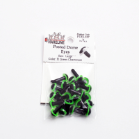 Hareline Posted Dome Eyes #127 0.35'' (9.00mm) Fl Green Chartruese
