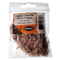 Semperfli Camo Chenille 15mm Brown and Beige