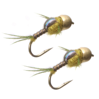 Umpqua Micro Mayfly Olive Tungsten-Tarnished Gold Bead 16 - 2 Pack