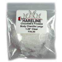 Hareline Chocklett's Finesse Body Chenille Clear Large 1.25 inch