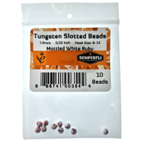 Semperfli Tungsten Slotted Beads Mottled 3.3mm (1/8 Inch) Olive