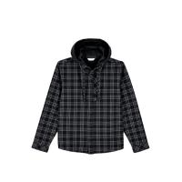 Simms Men's Coldweather Hooded Shacket XXL Wakemup Plaid: Black