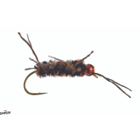 Rubberlegs Jig Tungsten Bead Fly | Coffee-Black 8