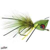 Bass Popper Chartreuse Splatter Fly 6