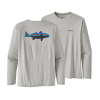 Patagonia Men's Long-Sleeved Capilene Cool Daily Fish Graphic Shirt Fitz Roy Redfish:  Tailored Grey L
