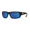 Costa Fantail Sunglasses Matte Black Frame Blue Mirror 580 Glass