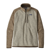 Patagonia Men's Better Sweater 1/4 Zip Jacket Large Bleached Stone w/Pale Khaki