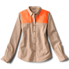 Orvis Women's Midweight Shooting Shirt XS Sand/Blaze