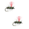 Umpqua Hi-Vis Griffith Gnat With Pink Wing 2 Pack 18