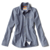 Orvis Women's Tech Chambray Long Sleeve Work Shirt Small Blue Chambray