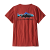 Patagonia Women's Home Water Trout Pocket Responsibili-Tee Small Burl Red