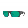 Costa Fantail Sunglasses Matte Gray Frame Green Mirror 580 Glass