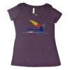 AvidMax Women CO Painted Trout Fly Scoop Neck Tee Small Vintage Purple