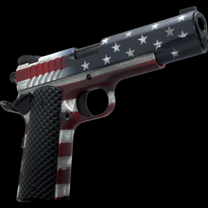 Dickinson LLC DKSN45AFS Adam 1911 American Flag Full Size 45 ACP 8+1 4.37" Black Barrel, American Flag Cerakote Steel B Serrations Slide & Steel Frame w/Beavertail, Black Textured Grip