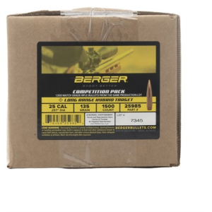United States Association of Gun Owners Berger Bullets .25 Caliber 135 Grain LR Hybrid Target BT, 1500/Box - $868.79 at United States Association of Gun Owners