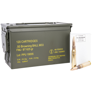 United States Association of Gun Owners PPU PPRM50M Rangemaster 50BMG 625gr Full Metal Jacket/ 120rds *Sold by Case *Includes Metal Can - $696.71 at United States Association of Gun Owners