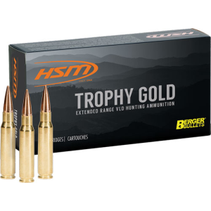 HSM Trophy Gold .264 Win Mag 130gr HPBT VLD Ammo - 20 Rounds