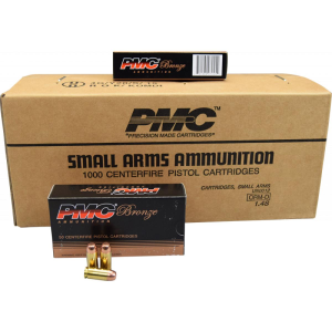 United States Association of Gun Owners PMC Bronze Handgun Ammunition 40 S&W 180 gr FMJ 985 fps 1000/ct (20-50/ct) - $349.88 at United States Association of Gun Owners