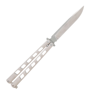 Cold Steel CSFL43ARC Arc Angel Balisong Butterfly 5.45" Folding Clip Point Plain Satin S35VN SS Blade, Aluminum Handle