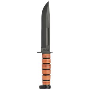 United States Association of Gun Owners Ka-Bar 1317 Dog's Head Utility Knife 7" Fixed Clip Point Plain Black 1095 Cro-Van Blade, Brown Leather Handle, Includes Sheath - $93.16 at United States Association of Gun Owners