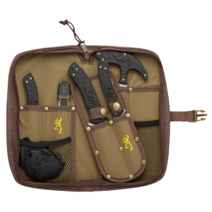 United States Association of Gun Owners Browning 3220422B Primal Combo Fixed Bone Saw/Caper/Gut Tool/Sharpening Tool/Skinner 8Cr13MoV SS Blade, Black Polymer w/Rubber Overmold Handle, 6 Piece Set, Includes Case/Gloves - $65.39 at United States Association of Gun Owners