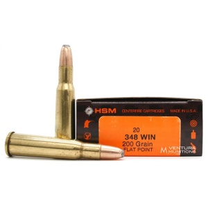 United States Association of Gun Owners HSM Classic Rifle Ammunition .348 Win 200gr SP 2450 fps 20/ct - $64.08 at United States Association of Gun Owners