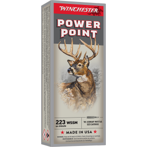 United States Association of Gun Owners Winchester Ammo X223WSS1 Power-Point 223WSSM 64gr 20 Per Box/10 Case - $43.99 at United States Association of Gun Owners