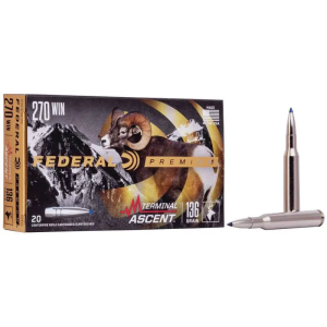 United States Association of Gun Owners Federal Premium Terminal Ascent .270 Winchester 136 Grain Ammo, 20-Round Box - $47.77 at United States Association of Gun Owners