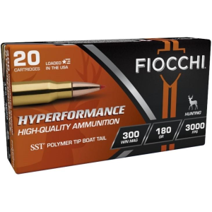 United States Association of Gun Owners Fiocchi Hyperformance Hunt Rifle Ammunition .300 Win Mag 180 gr SST 3000 fps 20/ct - $46.85 at United States Association of Gun Owners