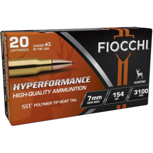 United States Association of Gun Owners Fiocchi Hyperformance Hunt Rifle Ammunition 7mm Rem Mag 154 gr SST 3100 fps 20/ct - $45.09 at United States Association of Gun Owners