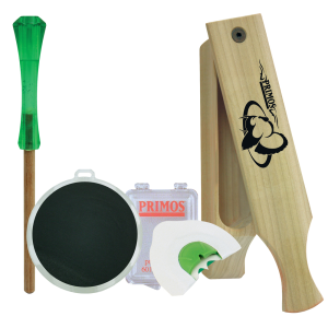 United States Association of Gun Owners Primos 272 Turkey Caller Starter Pack Attracts Turkeys, Includes Sonic Dome Mouth Call, Sonic Dome Slate Call, Slim Striker & Double Sided Box Call - $40.15 at United States Association of Gun Owners